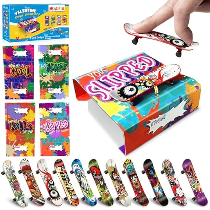 Review: 28 Pcs Valentines Cards with Finger Skateboards for Kids - Perfect Gift!