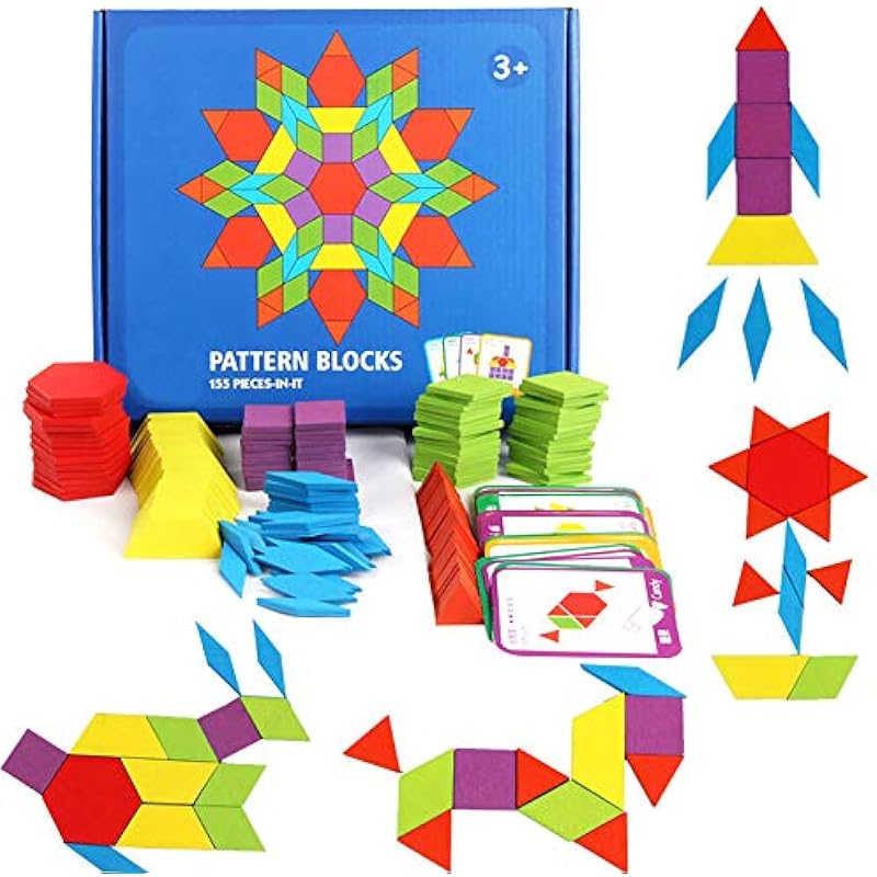 GEMEM 155 Pcs Wooden Pattern Blocks Set - A Creative Educational Toy Review