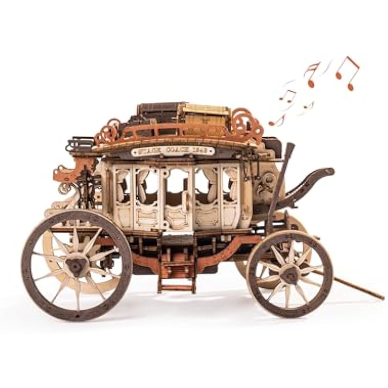 ROBOTIME Stagecoach Wooden Music Box Puzzle Review: A Journey Through Time