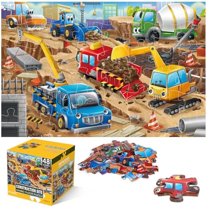 Jumbo Floor Puzzle for Kids Review: Educational Construction Site Jigsaw