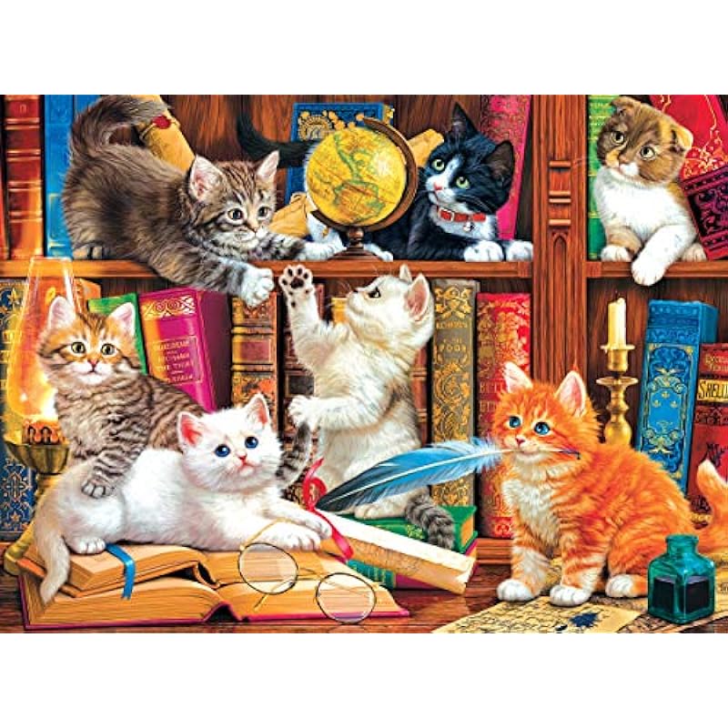 Cra-Z-Art RoseArt Fancy Cats 750PC Puzzle Review - Library Mischief