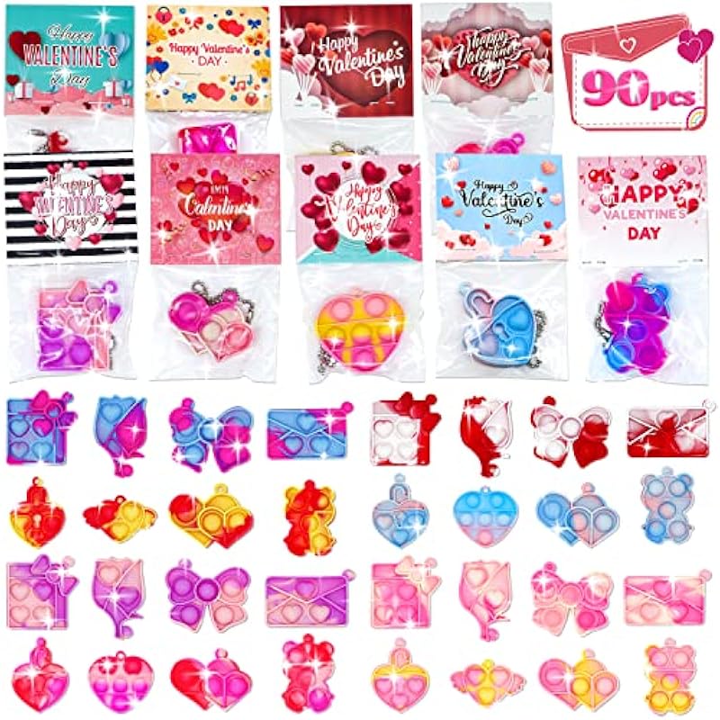 90PCS Prefilled Valentines Cards with Pop Fidget Toys Review: A Perfect Gift for Kids