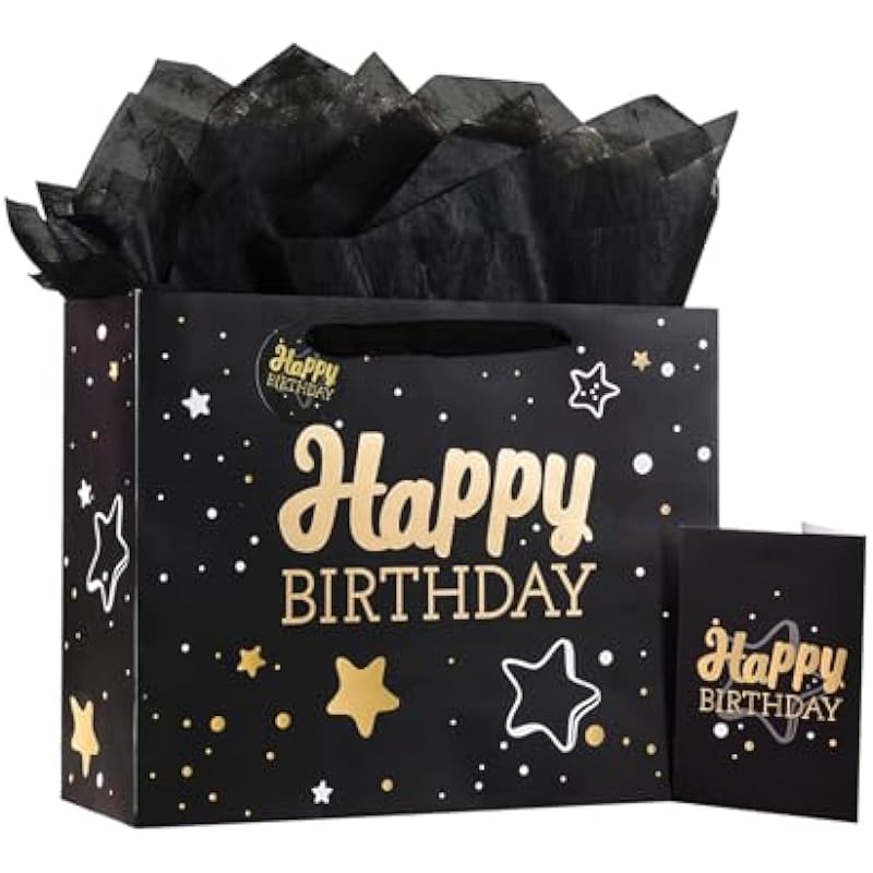 Powbrace Black Happy Birthday Gift Bag Review: Elevate Your Gift Presentation