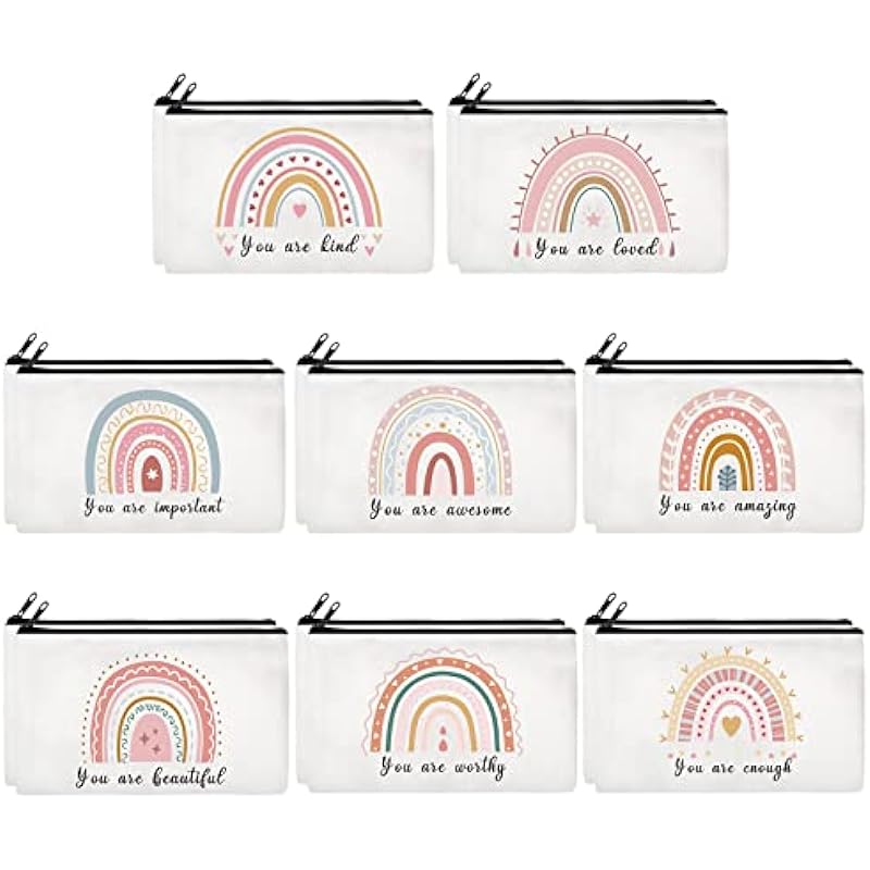 Yahenda 16 Pcs Rainbow Canvas Makeup Bags: A Detailed Review