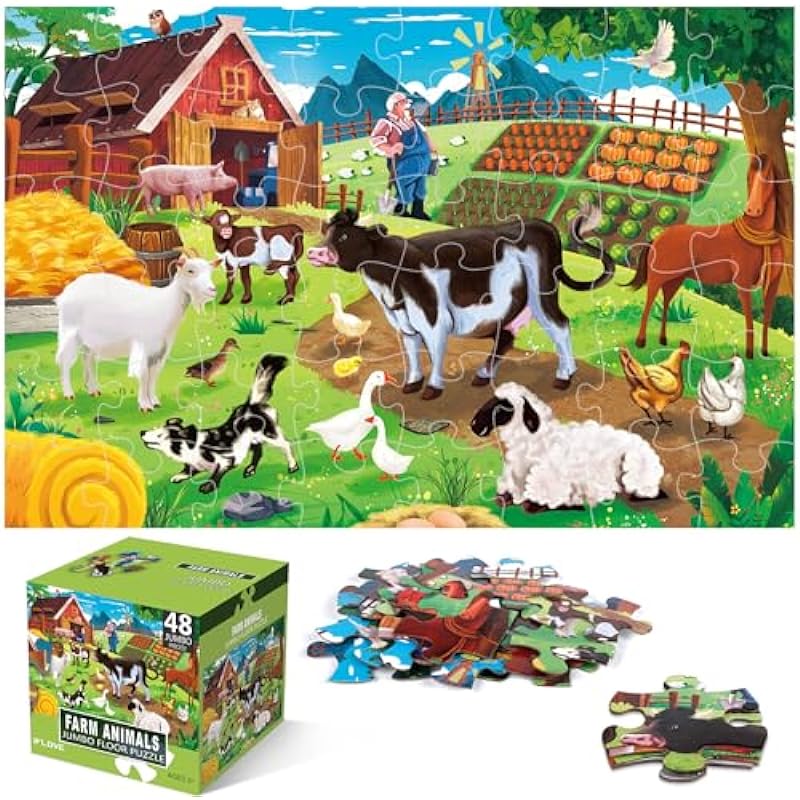 Jumbo Floor Puzzle for Kids - Farm Animal Jigsaw Adventure