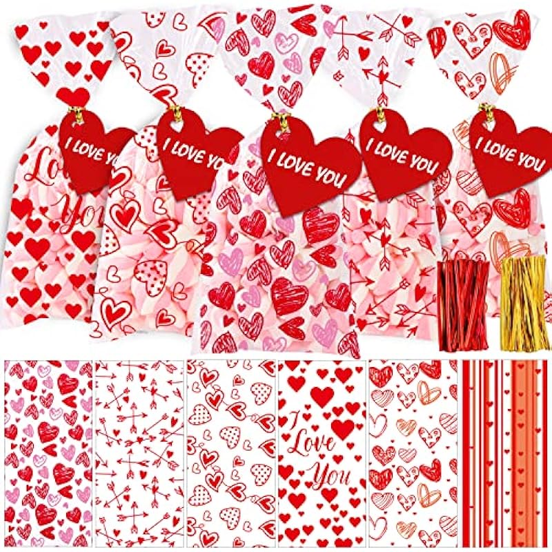 YUJUN 120 PCS Valentines Cellophane Treat Bags Review: Adding Sparkle to Valentine's Day