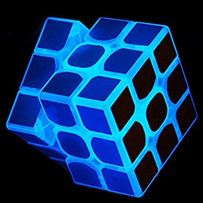 3x3 Blue Fluorescent Speed Cube: Glow-in-the-Dark Puzzle Challenge