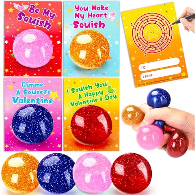 24 Packs Stress Balls and Valentines Cards Set for Kids - Product Review