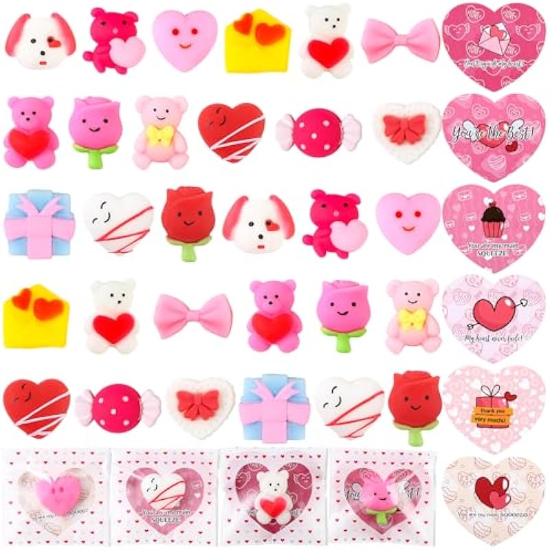 Ultimate Review: 30Pack Valentines Cards with Mochi Squishy Toys