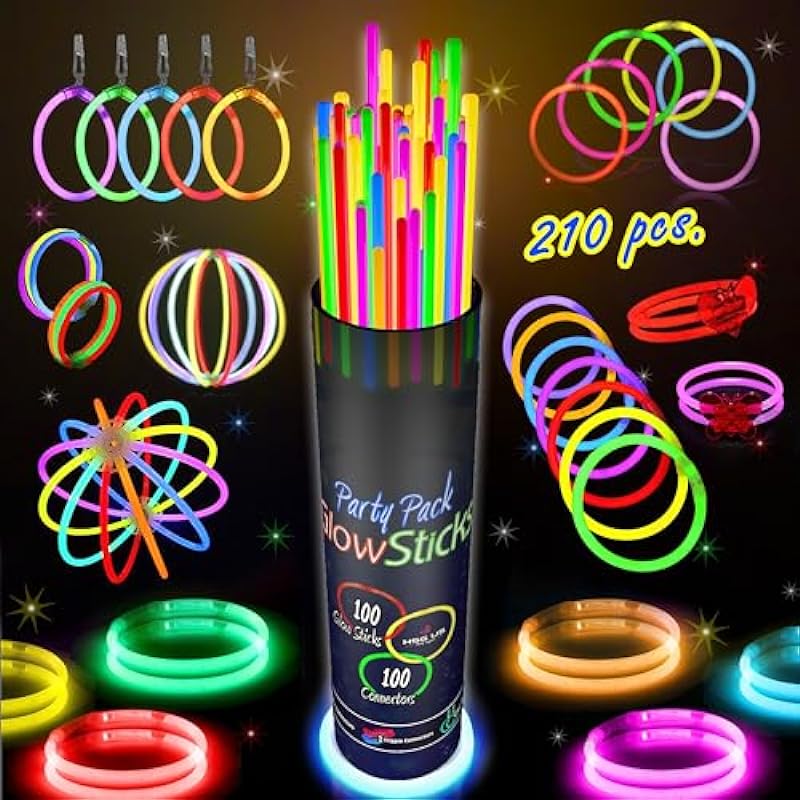 210 PCS Colorful Glow Sticks Party Pack: A Detailed Review