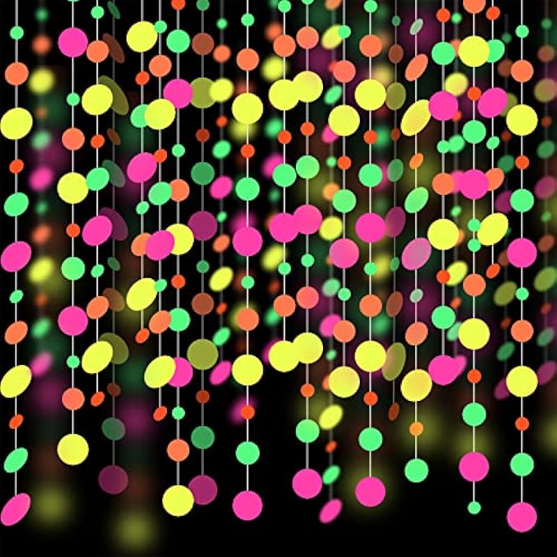 Transform Your Party with the 106feet Paper UV Neon Round Dot Garland: A Detailed Review