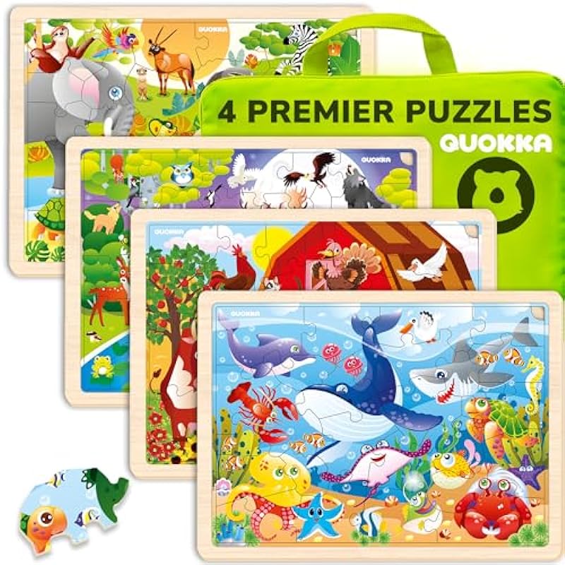 QUOKKA 4SET Puzzles for Kids Ages 4-6: A Must-Have Educational Toy