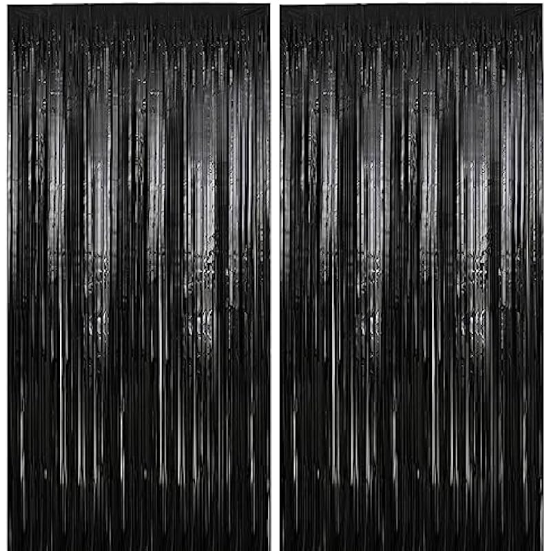 2 Pack 3.2 ft x 9.8 ft Black Tinsel Curtain Review: Elevate Your Party Decor