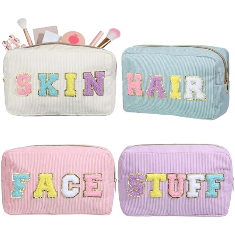 Pinkunn 4 Pcs Preppy Makeup Bags Review: Style Meets Functionality