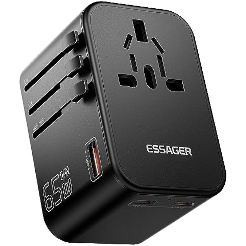 ESSAGER Universal Travel Adapter 65W GaN: The Ultimate Travel Charger