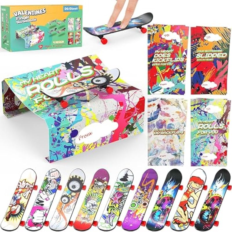 DG-Direct 28 Packs Valentine's Day Cards with Finger Skateboards Toys Review