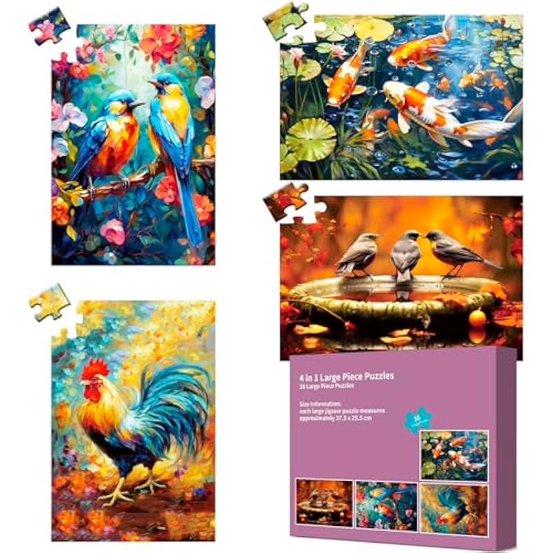 Edsjegn 4 Pack 36 Large Piece Puzzles for Seniors - Product Review