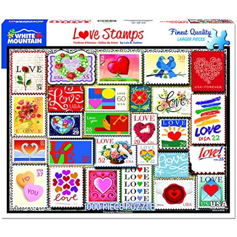 White Mountain Puzzles Love Stamps 1000 Piece Jigsaw Puzzle Review