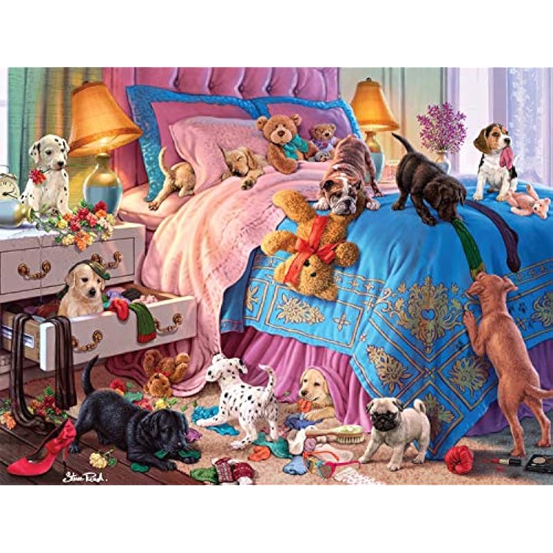 Buffalo Games - A Roomful of Naughty Puppies 750 Piece Puzzle Review