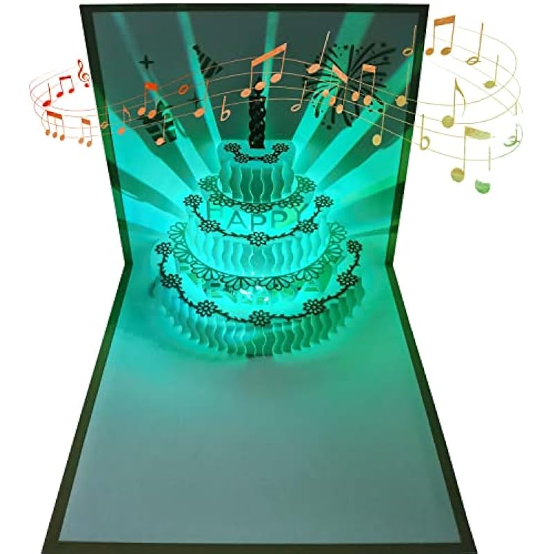 3D Changeable Colors Light Music Birthday Card Review | UPLAVIE Magic