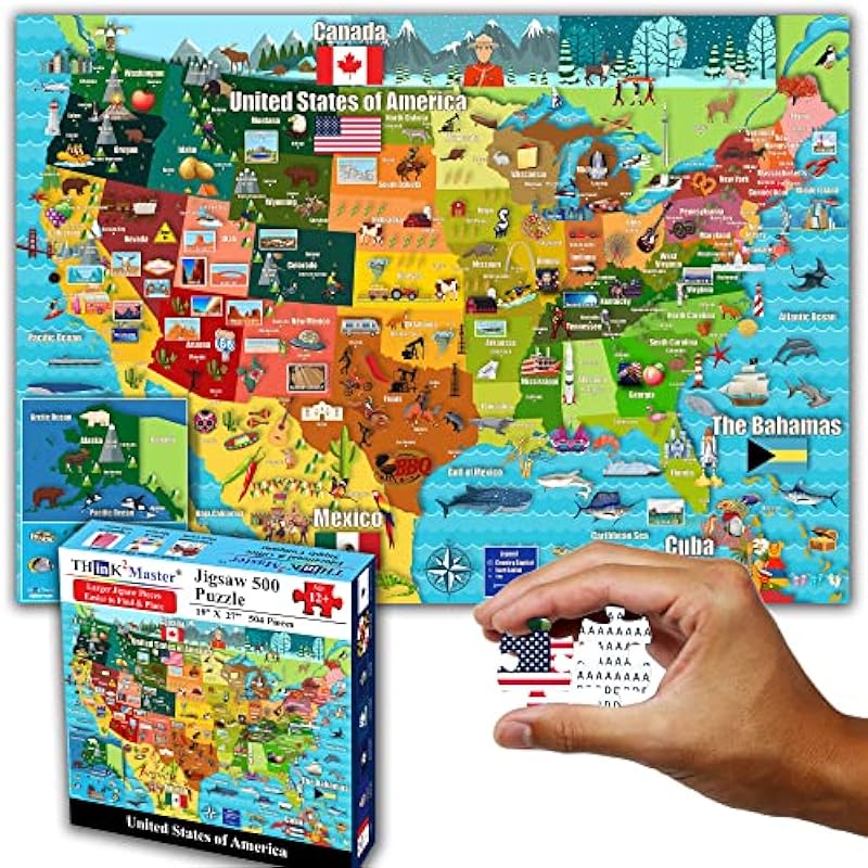 Think2Master USA Map 500 Pieces Jigsaw Puzzle Review