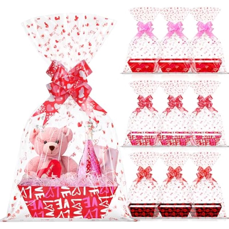 Elevate Your Valentine's Day Gifting with the 12 Set Valentines Day Empty Gift Baskets Bundle