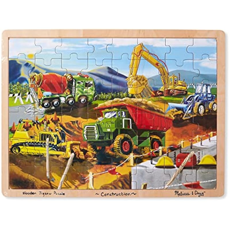 Melissa & Doug Construction Vehicles Wooden Jigsaw Puzzle Review