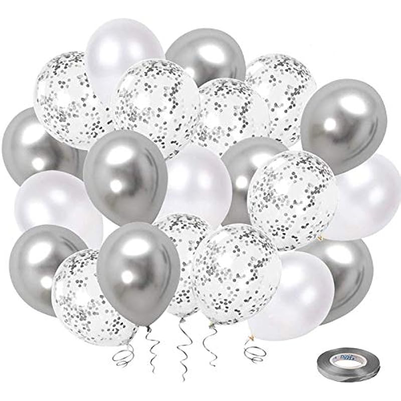 White Silver Confetti Latex Balloons Review: Elegance for Every Occasion