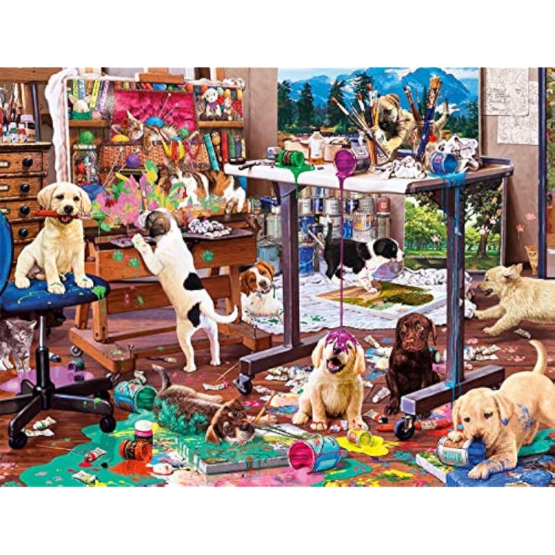 Buffalo Games Painting Puppies 750 Piece Jigsaw Puzzle Review