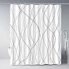 Punkray Grey and White Striped Fabric Shower Curtain Review