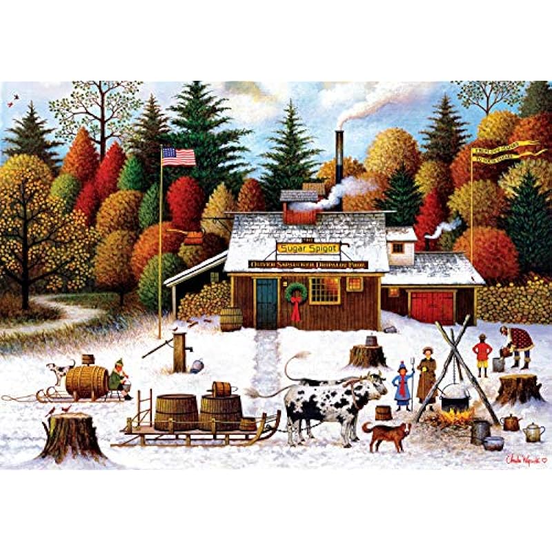 Buffalo Games 500 Piece Jigsaw Puzzle Review: Vermont Maple Tree Tappers