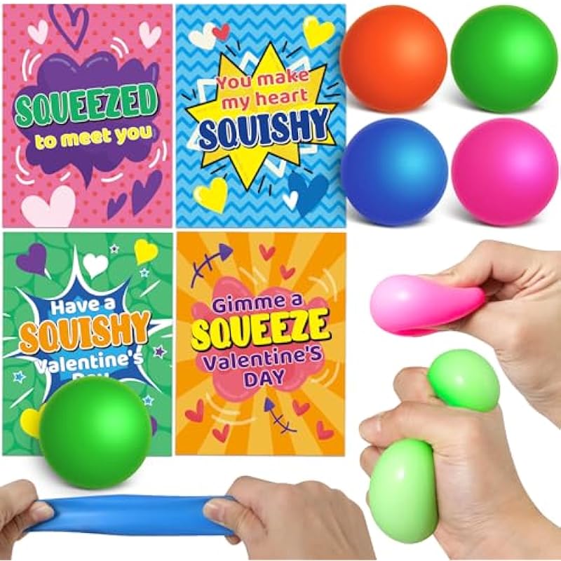 Valentine's Day Cards for Kids with Stretchy Stress Balls - Product Review