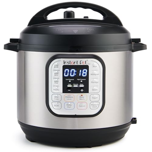 Instant Pot Duo 7-in-1 Electric Pressure Cooker, Slow Cooker, Rice Cooker, Steamer, Saute, Yogurt Maker, Warmer & Sterilizer, Includes App With Over 800 Recipes, Stainless Steel, 6 Quart
