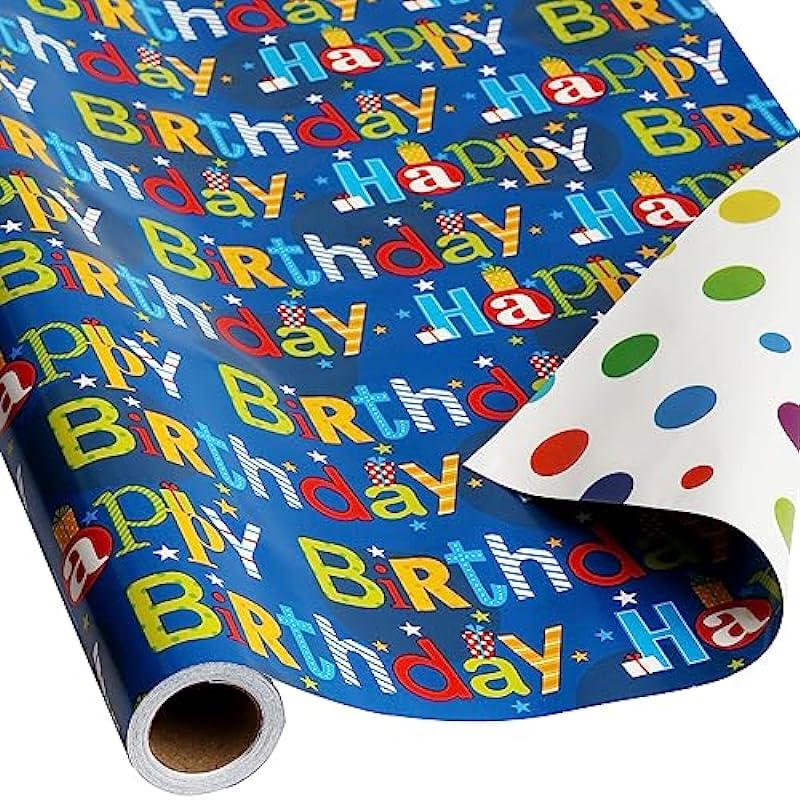 U'COVER Reversible Happy Birthday Wrapping Paper Roll Review
