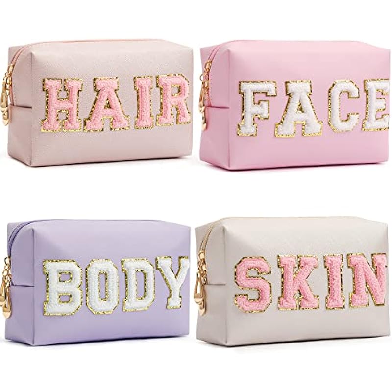 HBselect 4 Pcs Chenille Letter Patch Makeup Bags Review