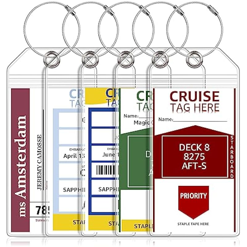 FUNMCAN 5 Pack Cruise Luggage Tag Holders: Durable & Waterproof