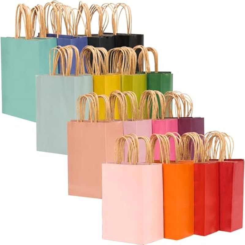 Qiqee 32-Packs Paper Bags Review: A Colorful Solution for Gifts and More