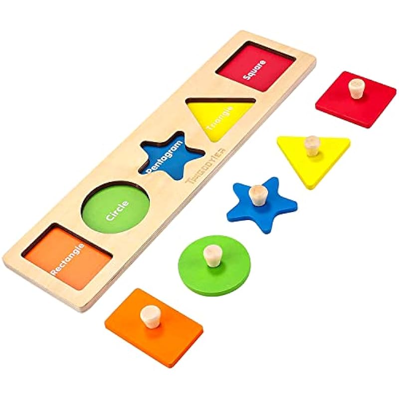 QODOFLR First Shapes Knob Chunky Wooden Peg Puzzle Review: A Montessori Marvel