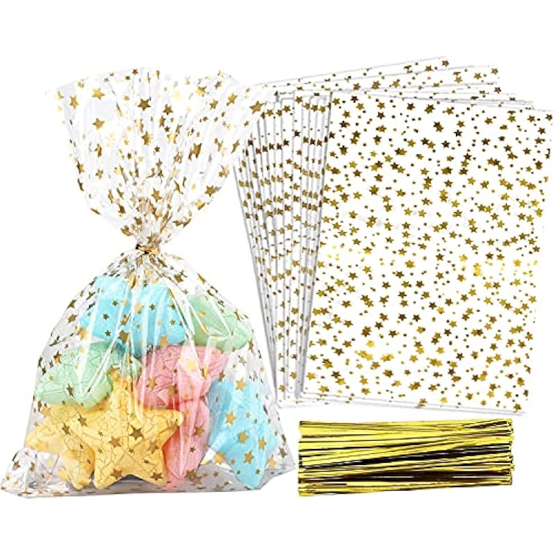 COQOFA 100 Pcs Star Printed Cellophane Bags Review: Elevate Your Gift Wrapping Game