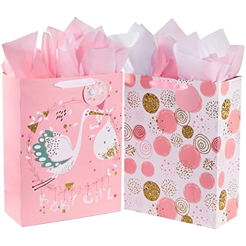 SUNCOLOR 16.5" Extra Large Gift Bags for Baby Shower Review