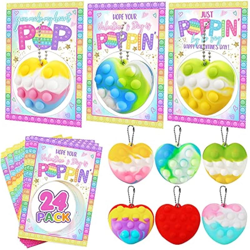Valentines Day Gifts for Kids: 24 Pack Valentine Cards with 3D Pop Balls It Review