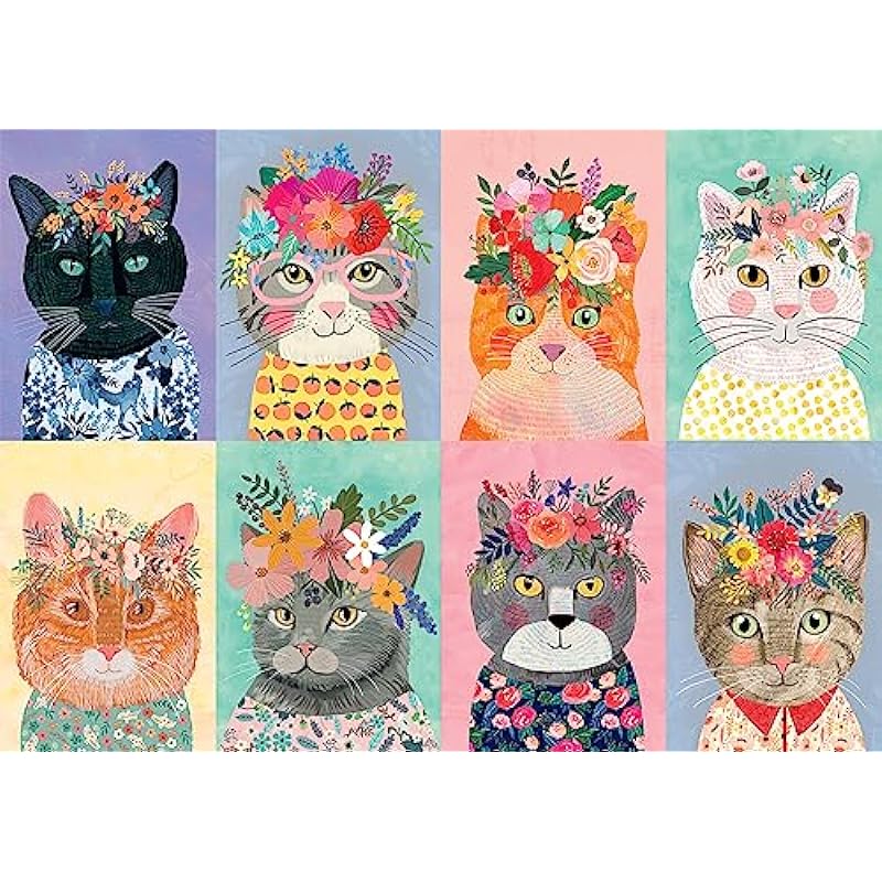 Buffalo Games - Mia Charro - Colorful Cat Crowns 500 Piece Puzzle Review